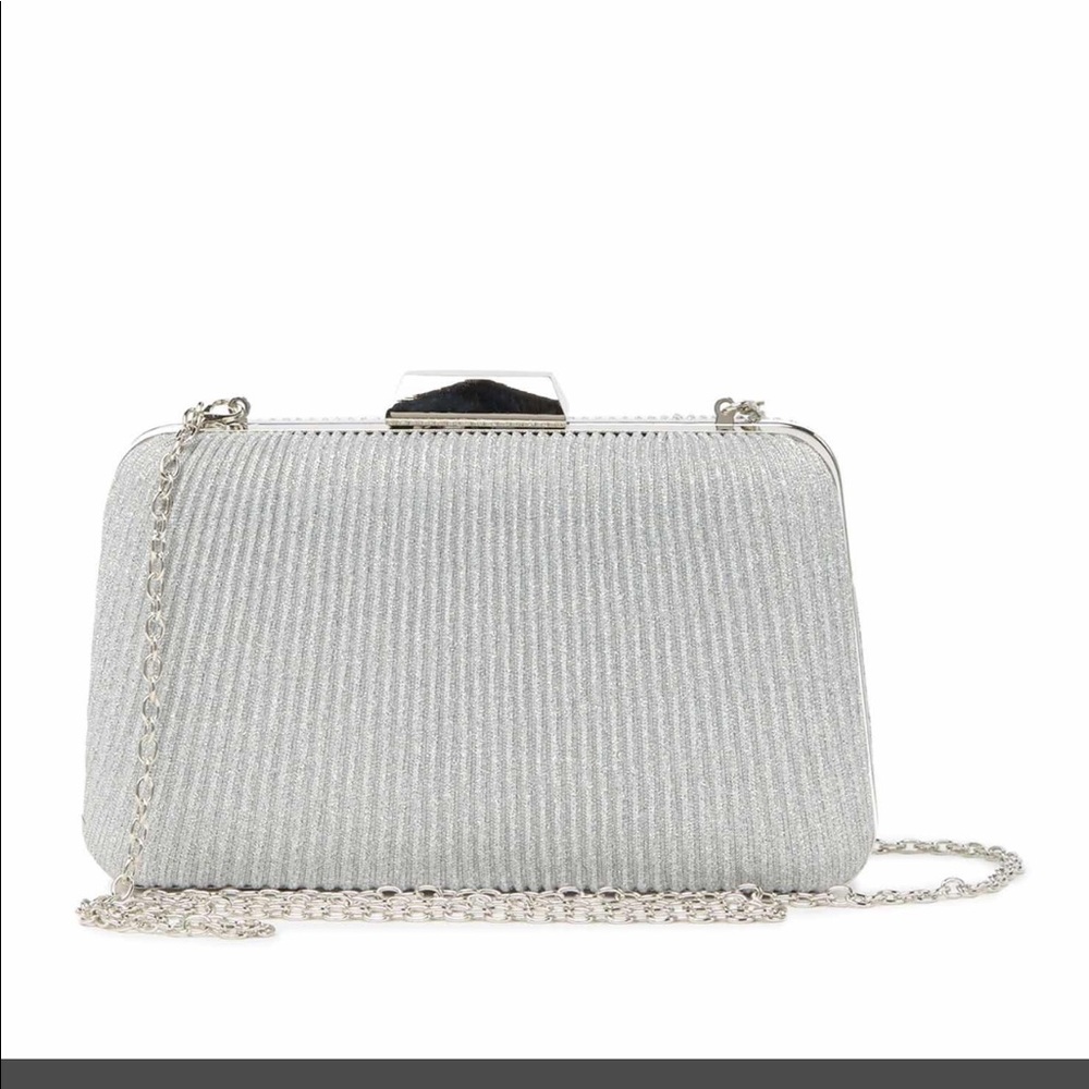 ELLION NEW Pleated Metallic Mesh Crossbody Clutch
